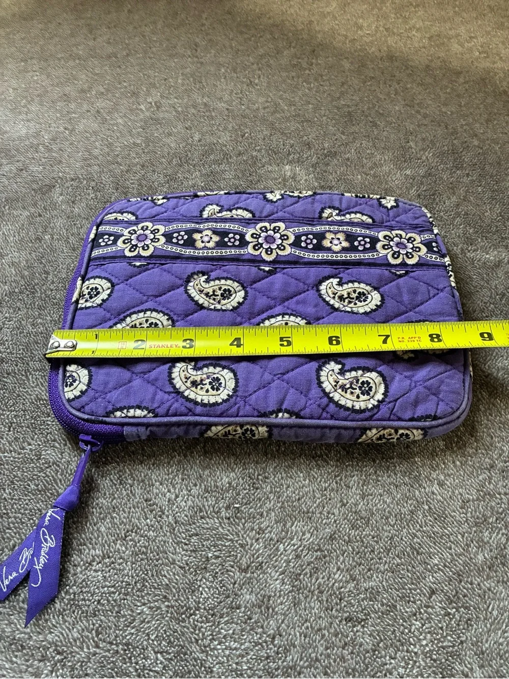 Vera Bradley Simply Soft Laptop/Tablet Case Bag 8.5” Purple Floral Paisley